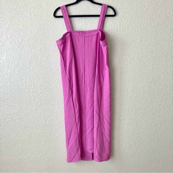 EVERLANE Midi Dress Picnic Button Down Magenta Pink Purple pockets size 8 - Picture 4 of 10